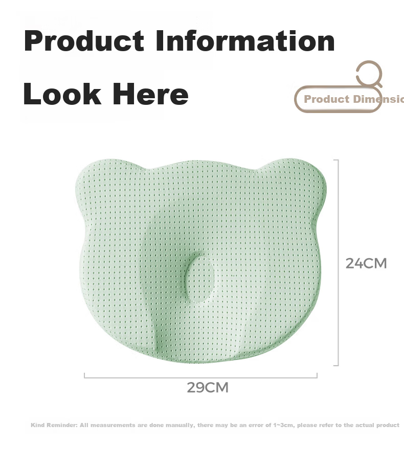 EVOCELER Baby Shaping Pillow Newborn Silicone Head Shaping Pillow 0-6-12 Months All-Season Baby Pillow 28