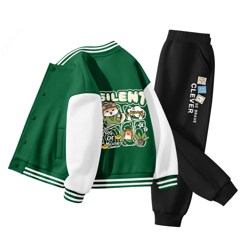 Baleno Boys' Baseball Uniform Set, 2026 Spring And Autumn Collection, Stylish Children's Outerwear, Two-Piece Sports Casual Outfit