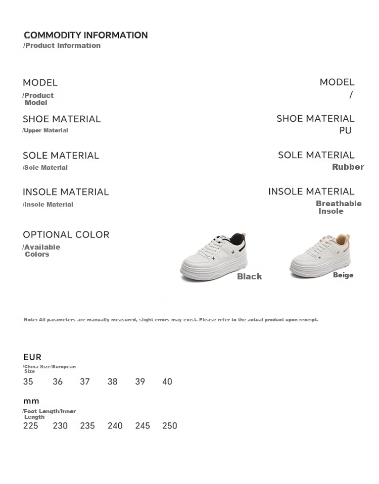 RENBEN Thick Sole Black Shoes 2026 Spring New Commuter High-Value Casual Versatile Height-Increasing Breathable Student Sneakers 6