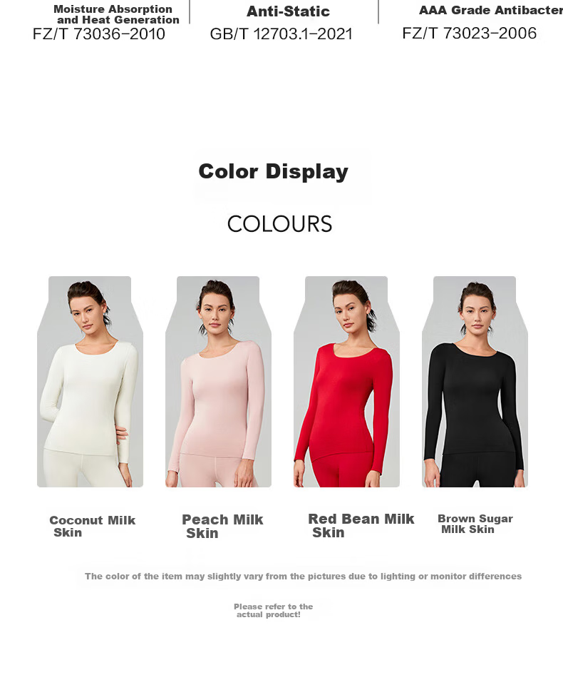 Aimer Milk Series Thermal Underwear, Autumn And Winter Antibacterial And Anti-Static, Black Top, S160 5