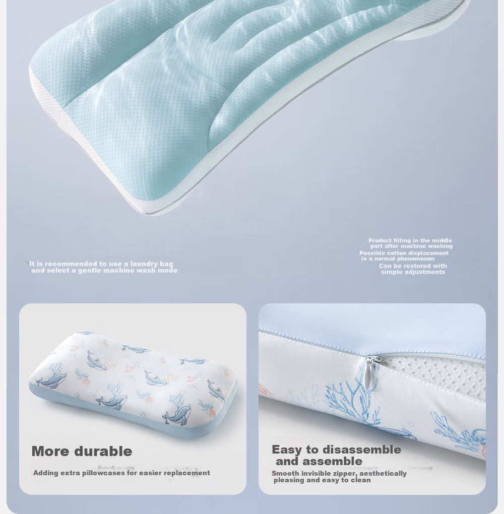 Betis Children's Pillowcase 1-3 Years Neck Support Baby Growth Pillow Four Seasons Universal H1 Fun Duck Pillowcase 35