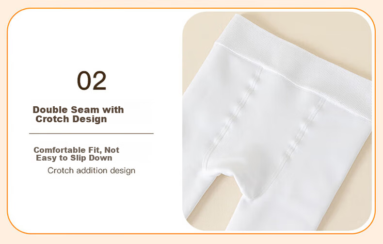 Bejirog Kids Girls Thermal Thickened Dance Tights White Non-Slip Outerwear Pantyhose for Autumn and Winter 8