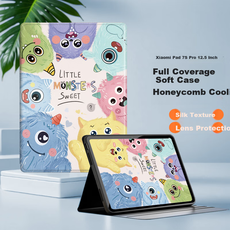 Shell Sister Xiaomi Pad 7s Pro Case 12.5-inch Xiaomi Pad 7s Pro Tablet Cover 2025 Cute Cartoon Lightweight Full Protection Shockproof