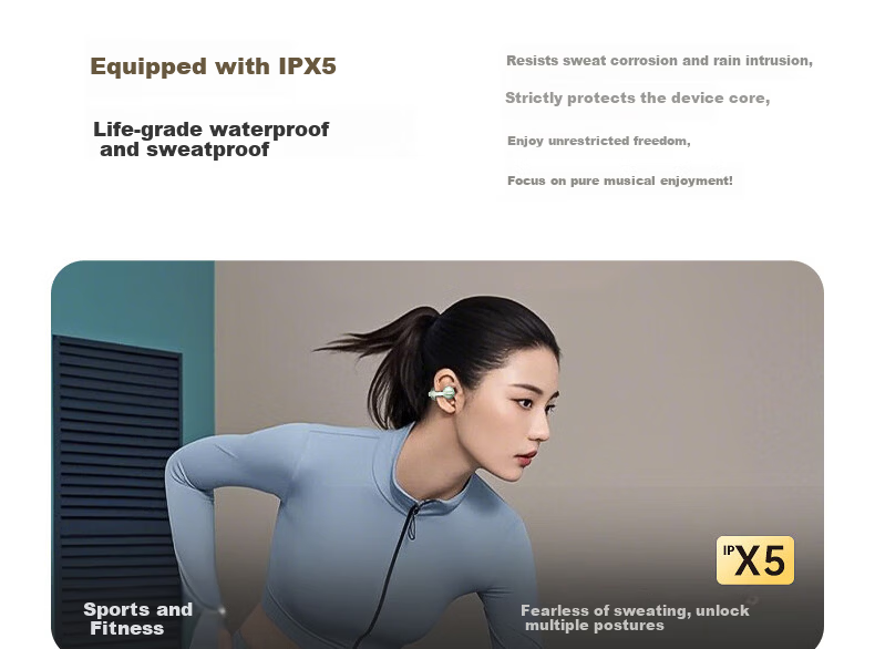 IKF Moonlight [LDAC Sound Quality] Bluetooth Clip-On AI Translation Earphones Wireless Open Bone Conduction Head Tracking Sports 2026 New Model Athens Black 26