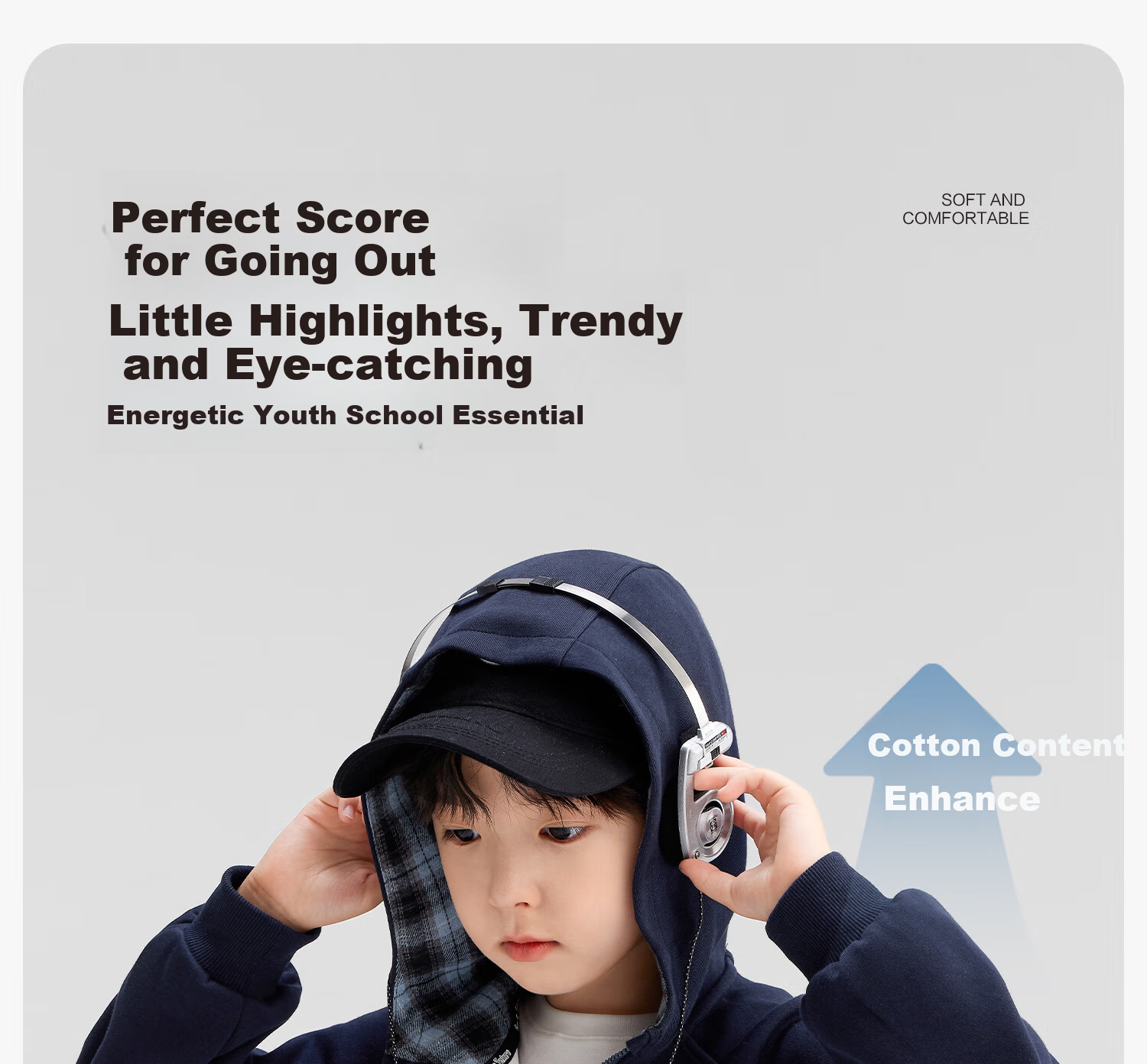 Zuo Xi Boys' Hoodie Sweatshirt 2025 New Kids' Jacket Hooded Fleece Lined Outerwear Navy Blue Size 140 3
