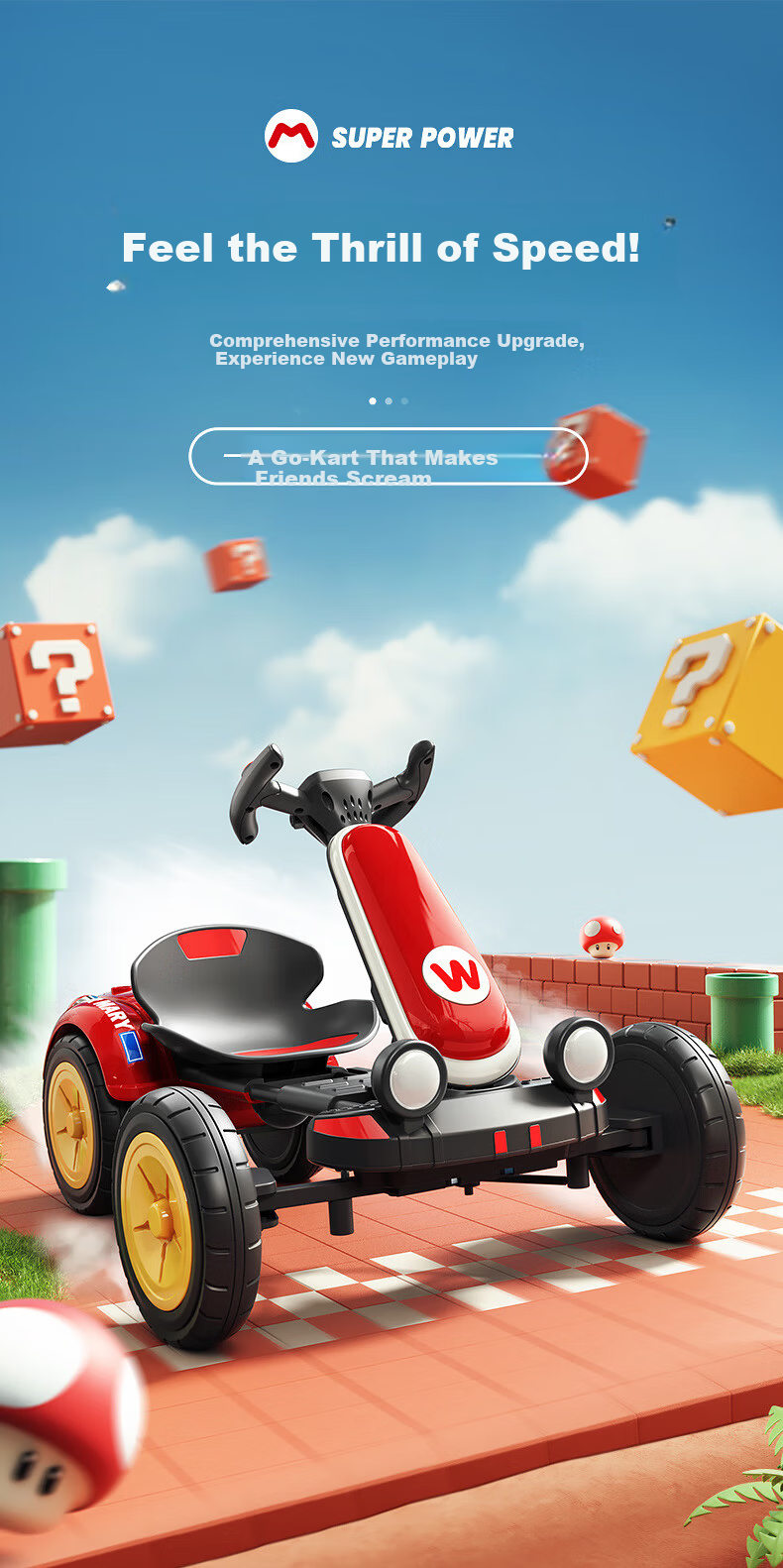 Kids Electric Ride-On Car for Boys and Girls, Remote Control Go-Kart, Four-Wheel Vehicle for Ages 3-8 1