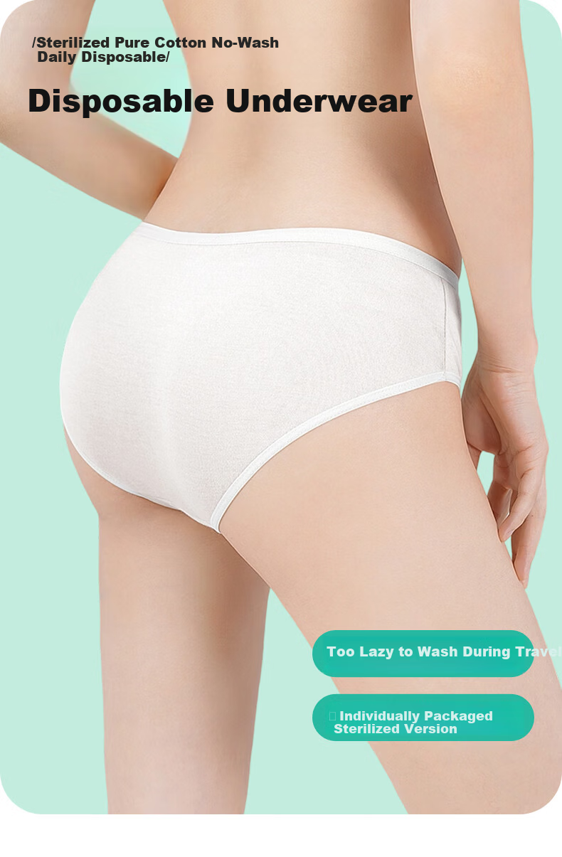 LangSha Disposable Women's Cotton Sterilized Travel Wash-Free Shorts Maternity Postpartum Daily Use Pants 2