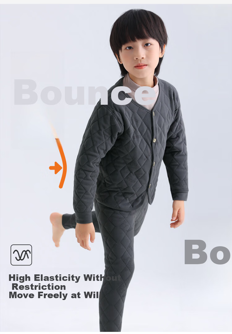 YUZHAOLIN Kids Thermal Underwear Boys and Girls Winter Fleece Thickened Long Sleeve Shirt School Uniform Essential Dark Gray 110 4