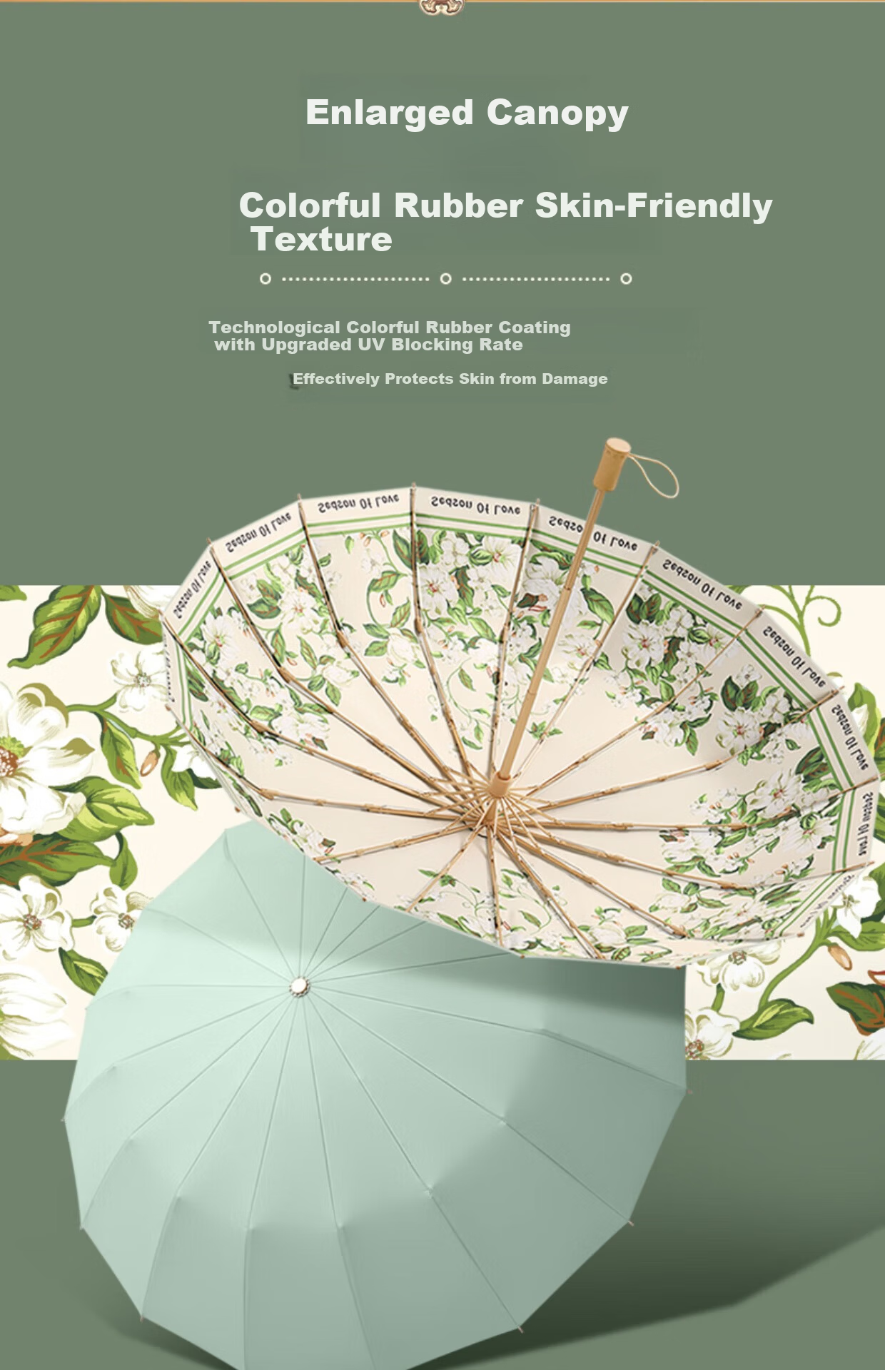 Fan Ye 16-Rib UV Protection Dual-Use Large Sun and Rain Umbrella for Two 6