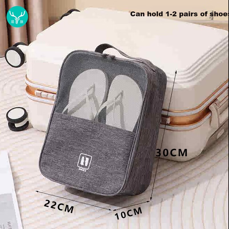 Etravel Travel Shoe Storage Bag Hanging Shoe Organizer for Luggage Multi-Pair Travel Home Shoe Bag Gray