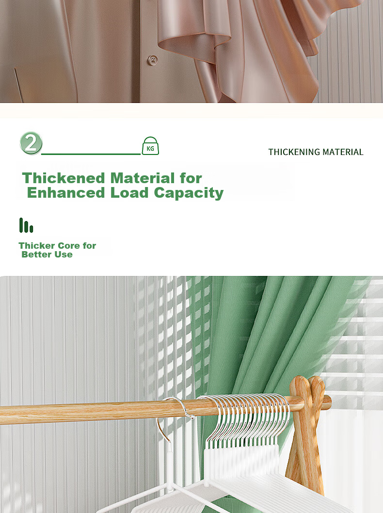Grace Non-Slip No-Marking Clothes Hangers, Thickened and Widened Large Adult Household Clothes Hangers, 20-Pack 4