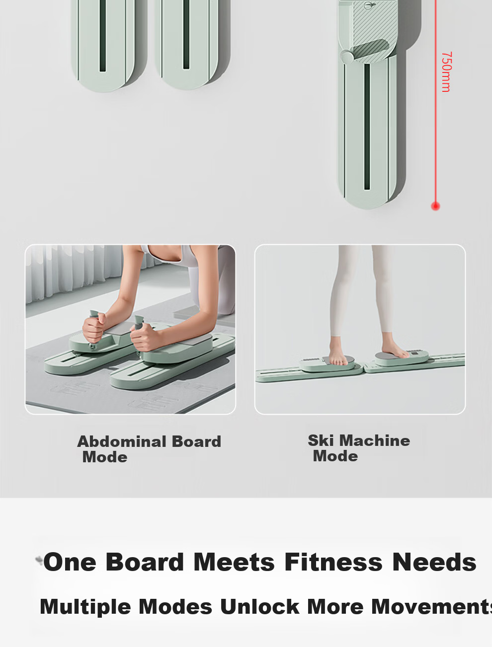 PROIRON Ab Wheel Split Abdominal Board Multifunctional Ski Machine Pelvic Floor Muscle Trainer Crunch Pilates Equipment 2