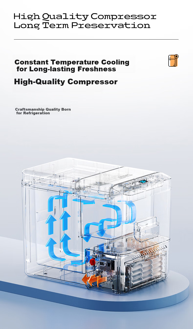 ChaoGuo Mini Refrigerator 26L Small Fridge Adjustable Temperature Dual Use for Car and Home Office Outdoor Travel Cooling and Freezing Freezer 10