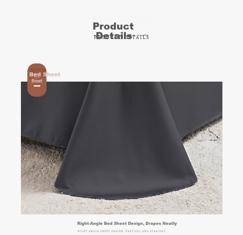 La Torretta Single Bed Sheet, Class A, 100-Count Long-Staple Cotton, Solid Color Bedspread, Single Piece, Light Luxury Gray, 245*250cm 6