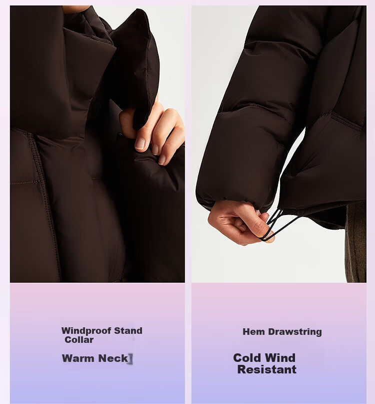BOSIDENG 25 Years Puff Down Jacket Women Winter 90% Down Thickened Removable Hood Loose Short Lazy Style Coat 10