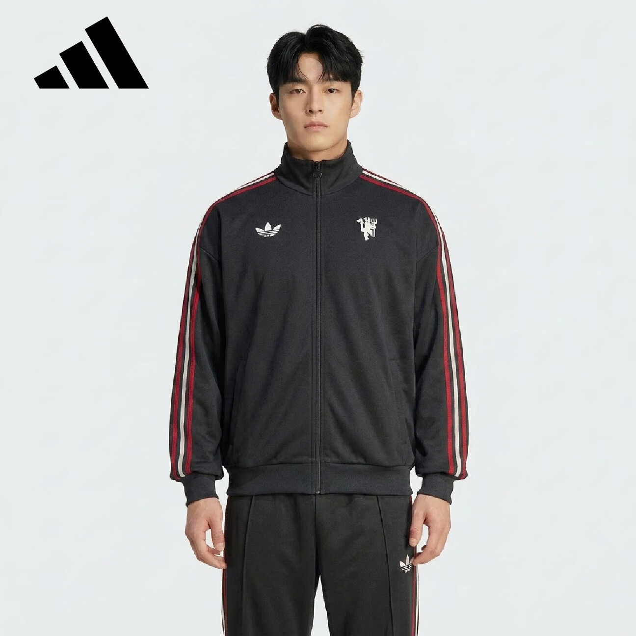 Adidas Men's Football Series MUFC OG TT Manchester United Football Casual Jacket JZ2230 Black M 2