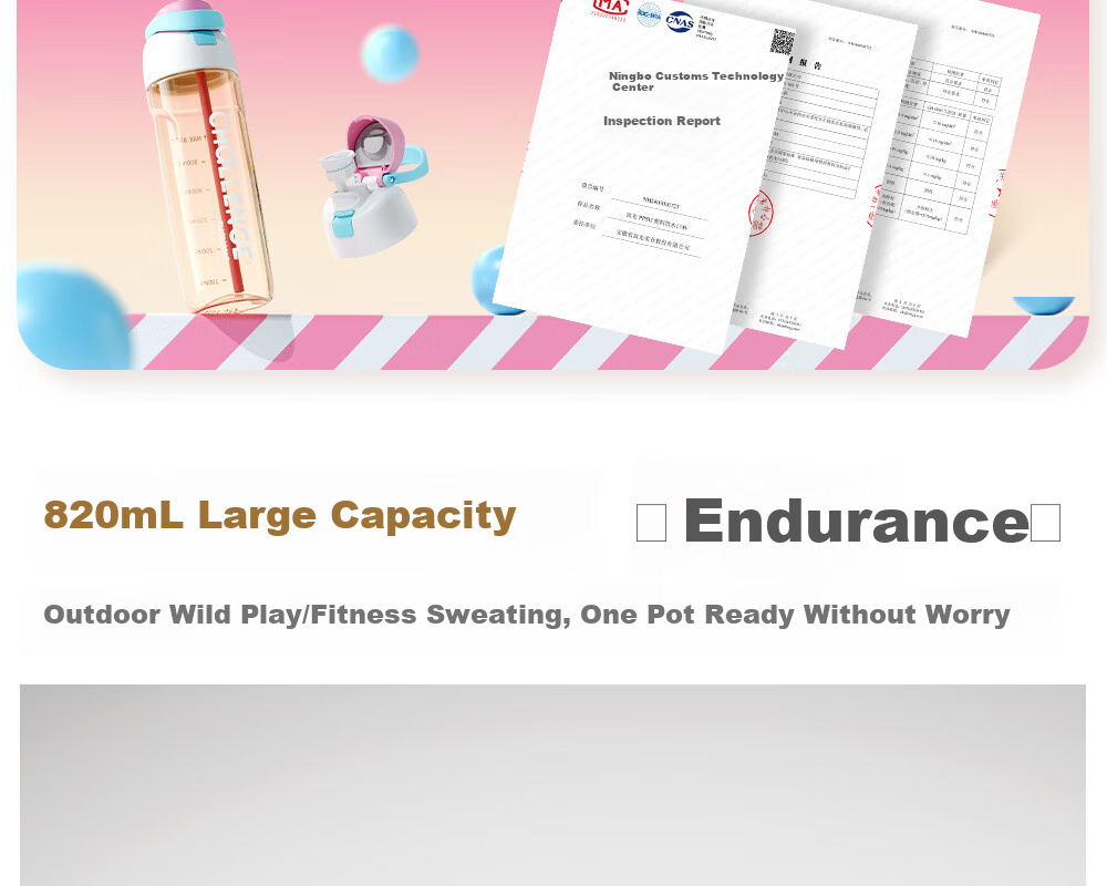 Fuguang Plastic Water Bottle Straw Cup Unisex Student PPSU Large Capacity Portable Sports Fitness Cup 820ML Red 10