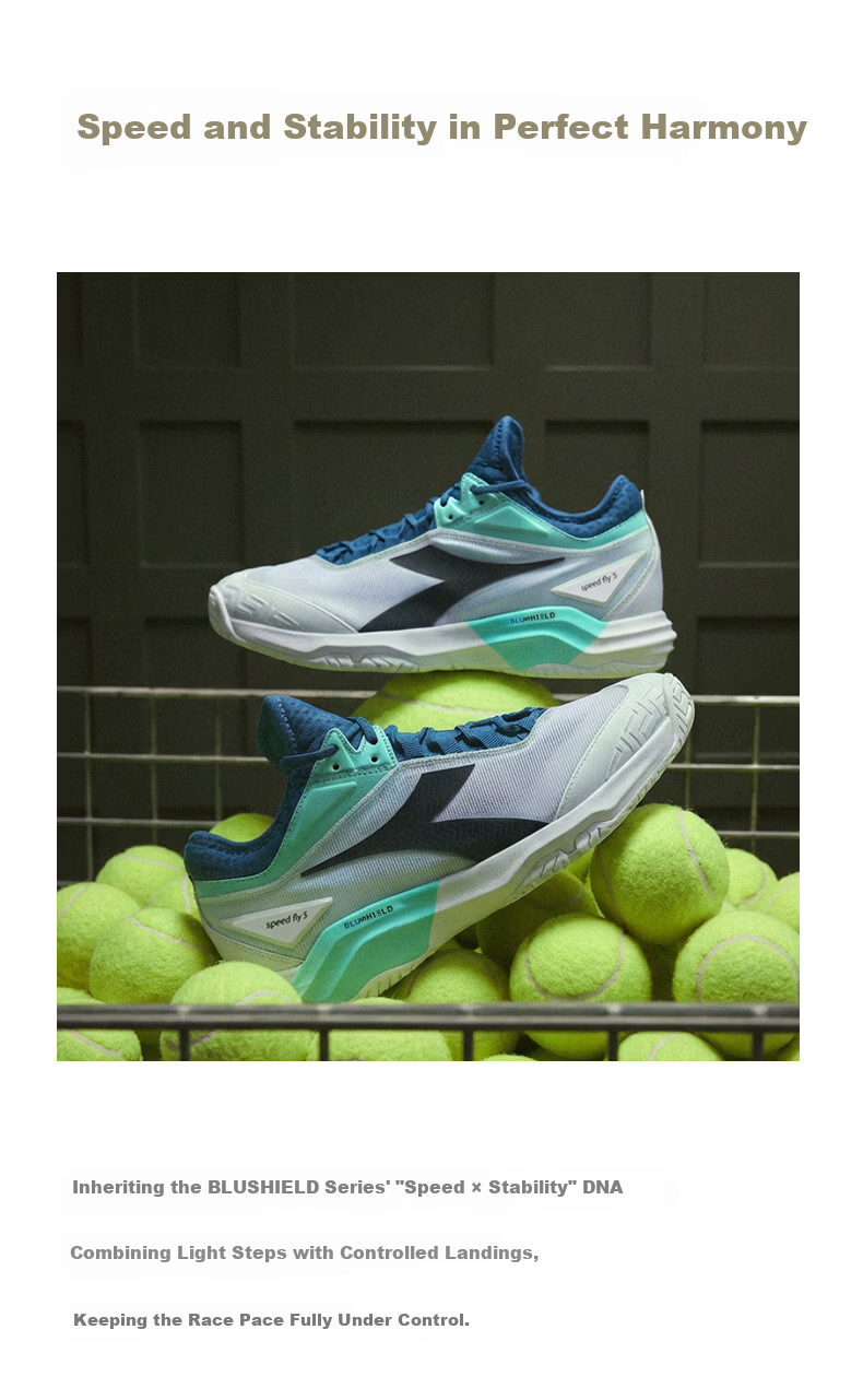 Diadora Men's Durable Tennis Shoes SPEED BLUSHIELD FLY 5 AG Dark Spruce Green/Black/White Size 42 6