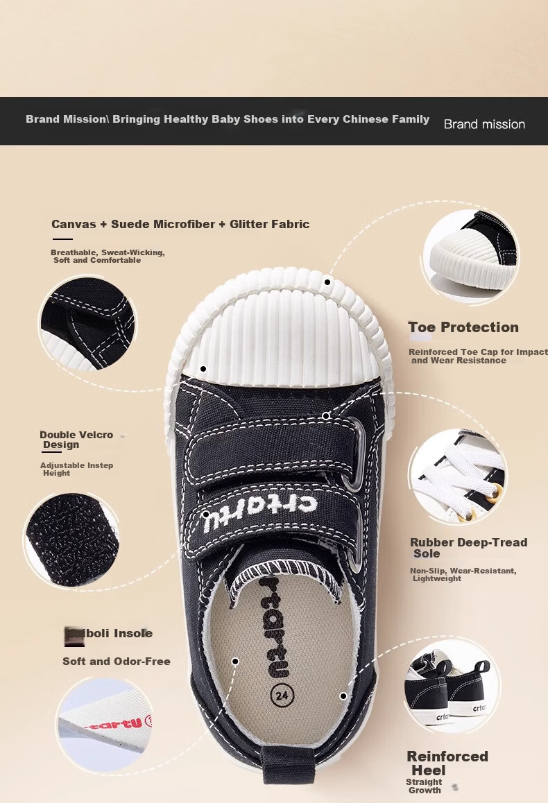 Caterpillar Baby Toddler Walking Shoes Spring New Kids Indoor Shoes Girls Canvas Functional Shoes Boys Cloth Shoes X1CJ011 2
