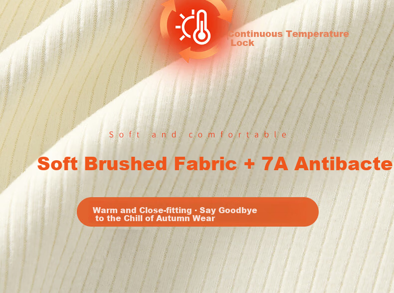Ziyouxi Women's Thermal Underwear 7A Antibacterial Cashmere Silk Autumn Shirt with Chest Pad Fleece-Lined Warm Palace Patch Base Layer for Autumn and Winter 15