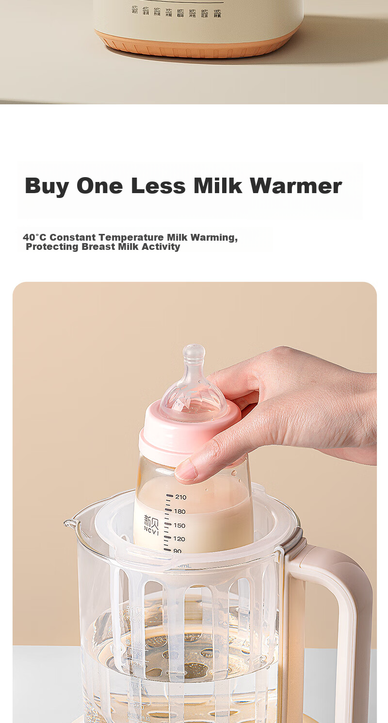 Xinbei Glass Milk Warmer with Coated Base Model 8253 7
