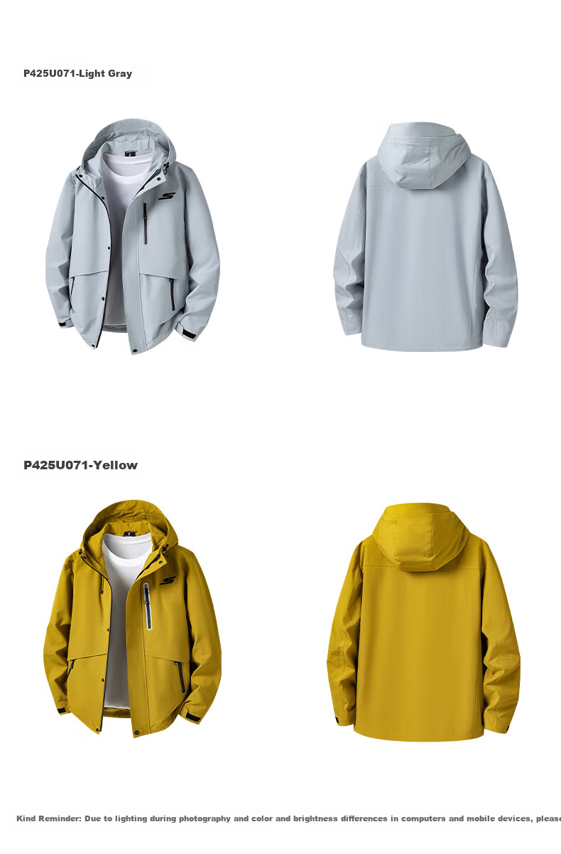 Skechers Men's Jacket 2026 Spring New Casual Hooded Warm Outdoor Water-Repellent Sports Windbreaker 14