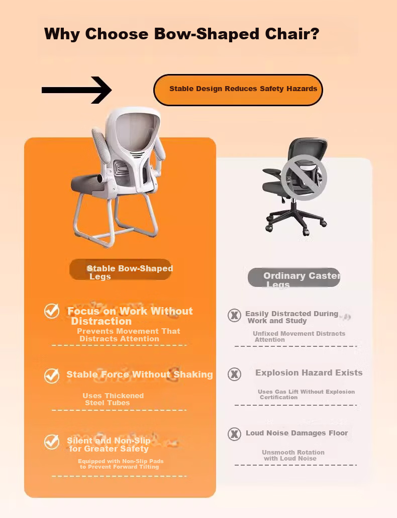 Shanshan Wooden Art Computer Chair Conference Office Chair Home Student Study Chair Dormitory Backrest Bow-shaped Ergonomic Chair 1