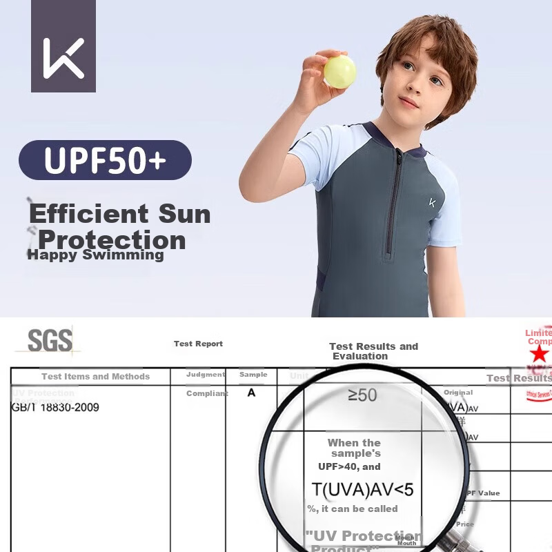 Keep Kids Boys One-Piece Swimwear Professional Training Quick-Dry Sun Protection Silver Gray Size 10