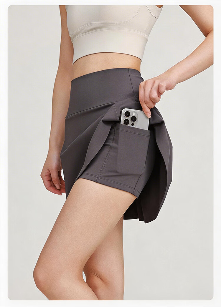 Langsha Ice Silk Sports Skirt Women Summer New Quick-Dry Anti-Exposure Yoga Skirt A-Line Small Size Sun Protection Half Skirt 16