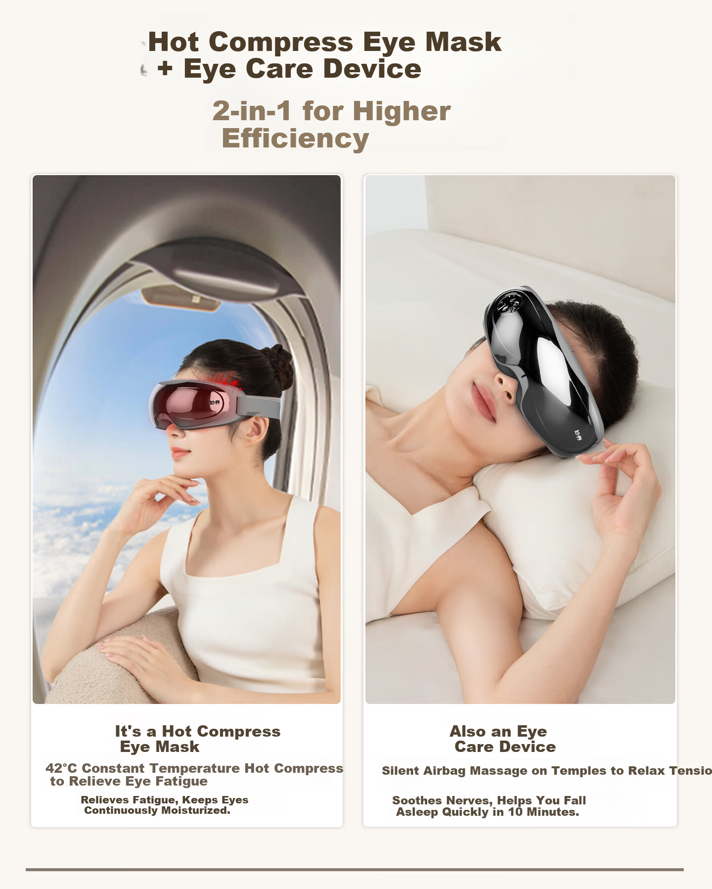 MIAOJIE [Mid-Autumn Festival Gift] Y11 Eye Massager with Temporal Air Cushion, Silent Eye Care Device to Relieve Dryness And Fatigue, Warm Heat Therapy, Gift for Parents 5