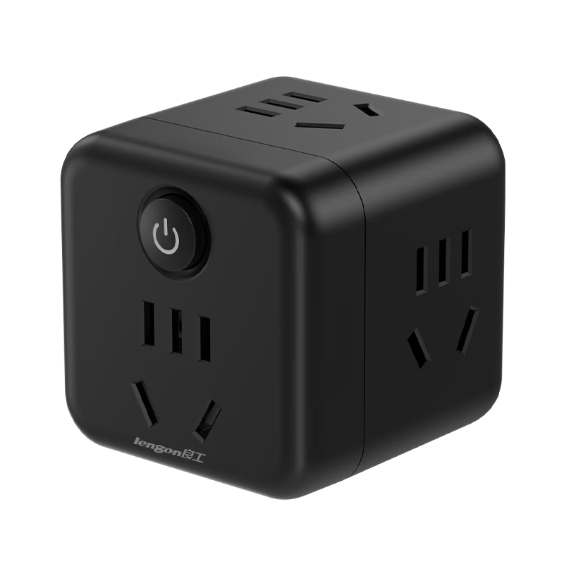 Lengon Wireless Magic Cube Socket/Adapter Converter/Multi-Outlet Adapter/Extension/Multifunctional Socket/Power Strip/Extension Cord/Q605 Black