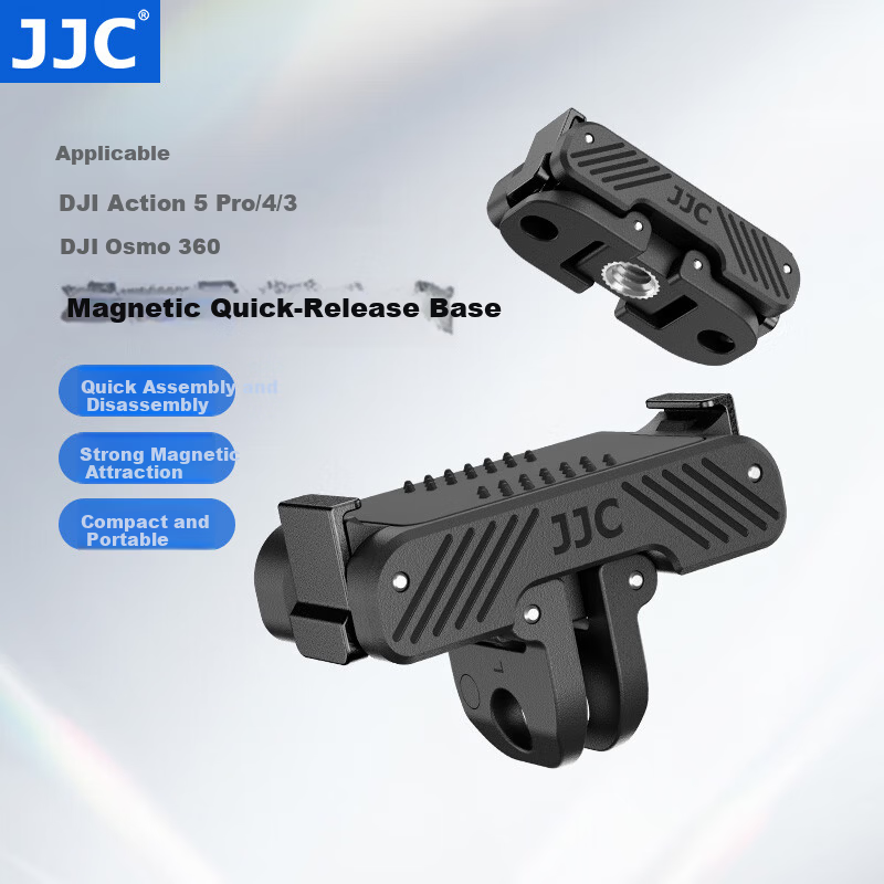 JJC Magnetic Base for DJI Action 5 Pro Quick Release Adapter for Action 4/3 DJI Osmo 360 Sports Camera Accessories (Random New or Old Version)