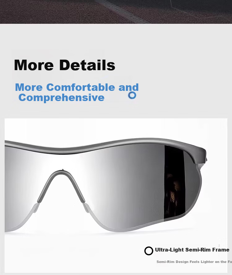 Boshide Cycling Glasses Mountain Climbing Sunglasses Protective Ski Goggles Outdoor Windproof UV Protection Gunmetal Frame White Silver Lens 24