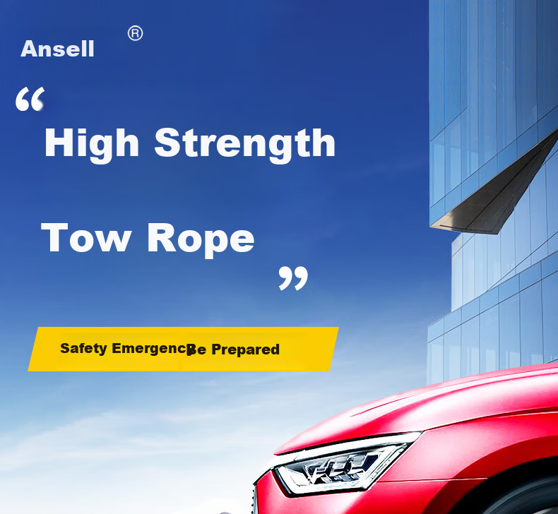 Ansell Car Tow Rope Outdoor Emergency Heavy-Duty Binding Rope with Steel Buckle 5m 10 Ton 8K00232 1