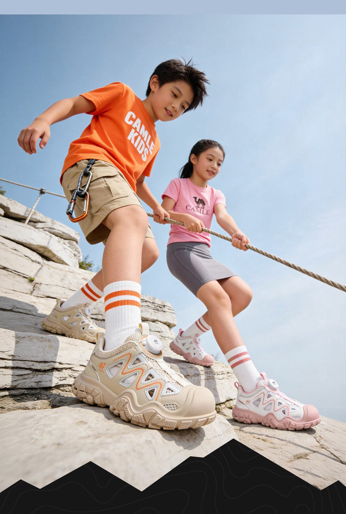 Camel Kids Hiking Shoes Spring Summer Creek Shoes Cute Outdoor Non-slip Toe Protection Sandals for Older Children and Parent-Child Models 25