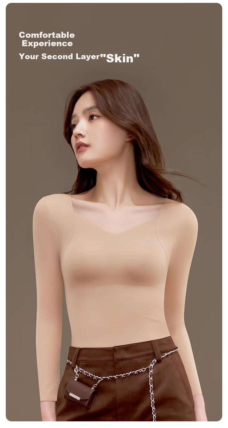 Herbal Original Color Padded Thermal Underwear for Women Autumn Top and Bottom Camellia Essential Oil Base Layer Seamless Spring 2026 New Edition 3