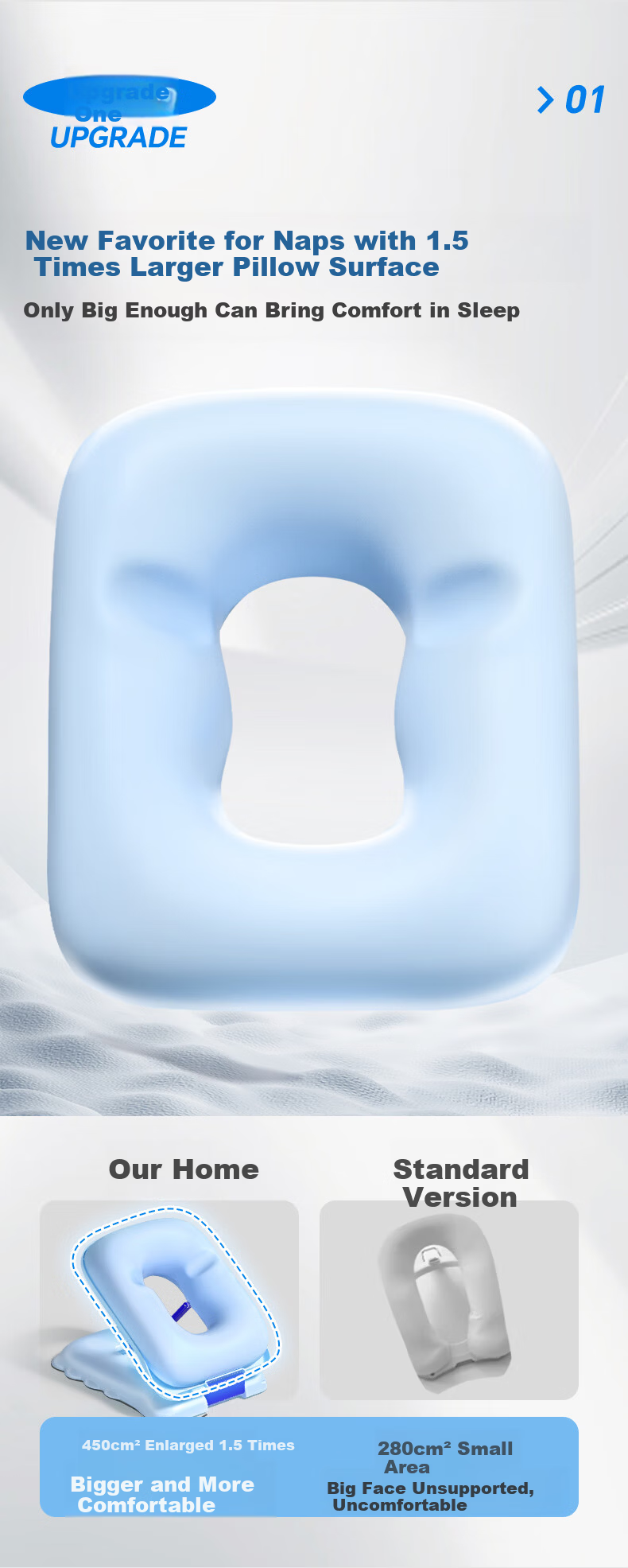 Maotaizi Nap Pillow, Primary School Student Prone Sleeping Pillow, Chest Protection Nap Pillow, Children's Sleeping Aid, Face-Down Pillow, Hugging Pillow, Nap at Desk 3