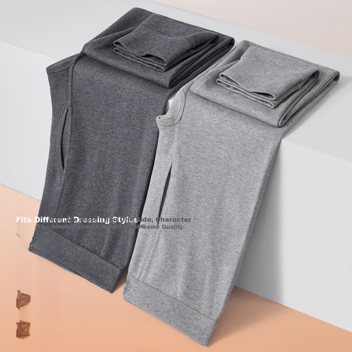 SEPTWOLVES Men's 100% Cotton Thin Thermal Underwear Pants Antibacterial Autumn and Spring Cotton Warm Long Johns