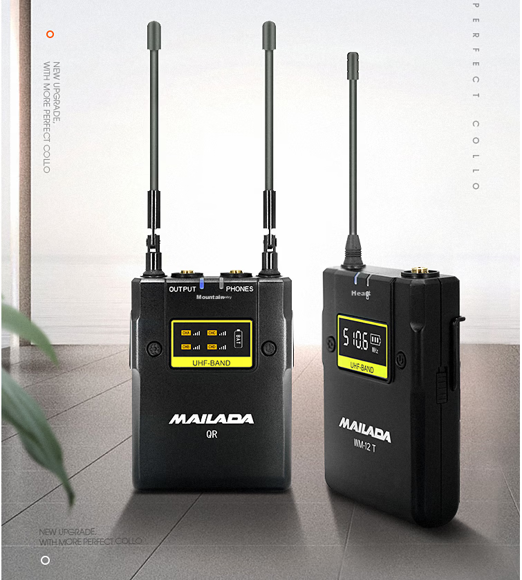 Mailada WM12S Wireless Lavalier Microphone UHF Wireless Mic Interview Lapel Mic Live Streaming Audio Equipment DSLR Camera Recording Microphone Mobile Phone Microphone 2