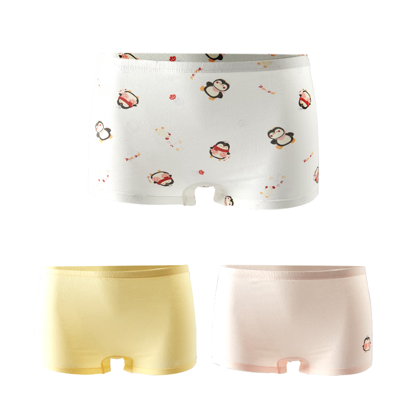GB Girls' Cotton Antibacterial Boxer Briefs for Children, A-Class Baby Underwear, 3-Pack, Size 10A