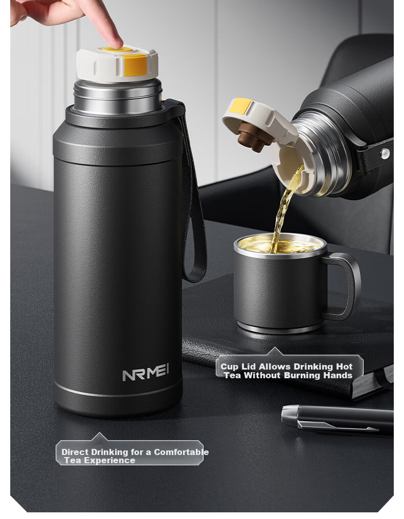 NRMEi Insulated Large Capacity Men's Tea Separation 316 Stainless Steel Portable Men's Steeping Tea Water Bottle Cup 13