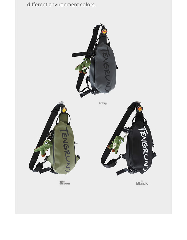JINSHIWQ Men's Crossbody Bag Outdoor Sports Shoulder Bag Trendy Versatile Women's Small Backpack Simple Casual Large Capacity Waist Bag 4