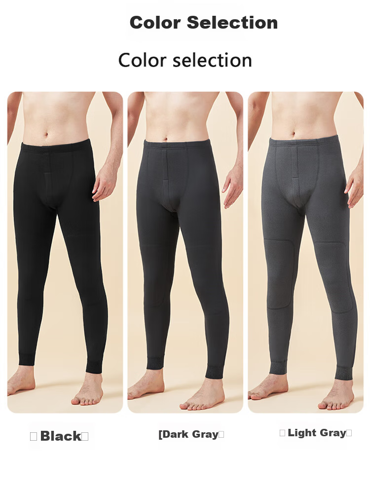 Me feeling Men's Thermal Pants Autumn Winter New Thickened Fleece Lined Wool Silk Knee Support Slim Fit Base Layer Pants Plus Size 11
