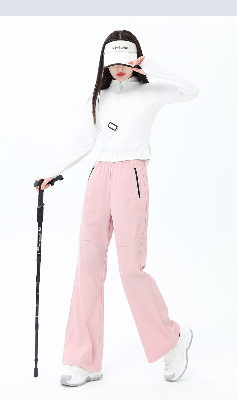 Langsha Paratrooper Work Pants Women Spring Summer High Waist Slight Flare Straight Leg Stretch Water-Repellent Casual Flared Hiking Trousers 24