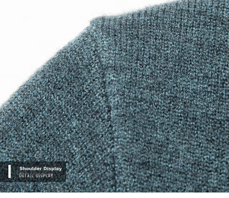 Hengyuanxiang [Wool Blend] Long Sleeve T-Shirt Men Autumn Winter Thickened Warm Knitted Base Shirt Sweater Dark Gray 3XL 15