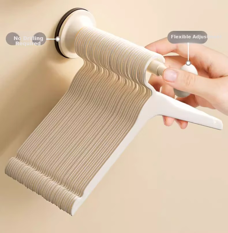 MUYA Suction Cup Clothes Hanger Storage Organizer Multifunctional Wall-Mounted Drying Rack for Home Balcony No Drilling Required 2