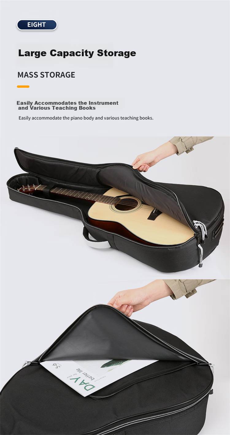 AODSK AB-G600 Guitar Bag Double Shoulder Thickened 40-41 Inch Acoustic Electric Guitar Carrying Case Classic Black 10