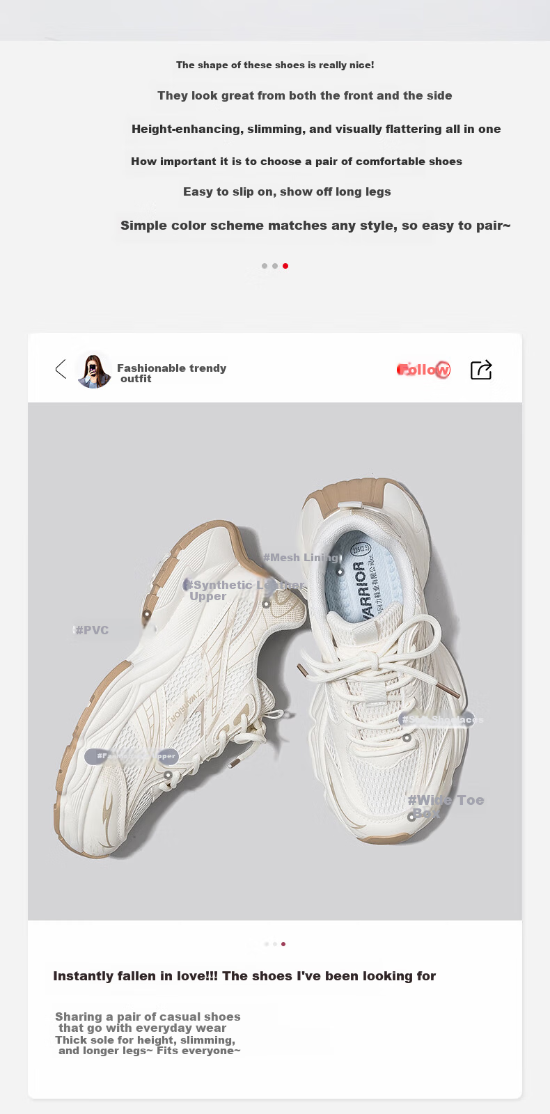 Warrior Official Women's Sports Shoes 2026 Summer New Thick Sole Breathable Dad Sneakers Women Beige/Navy Blue Size 36 2