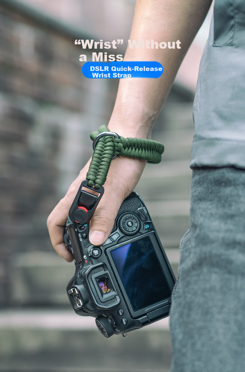 SUREWO Camera Quick Release Wrist Strap Compatible with Canon Sony Nikon Fuji DSLR Handwoven Vintage Anti-Lost Safety Wristband for Mirrorless Cameras 1