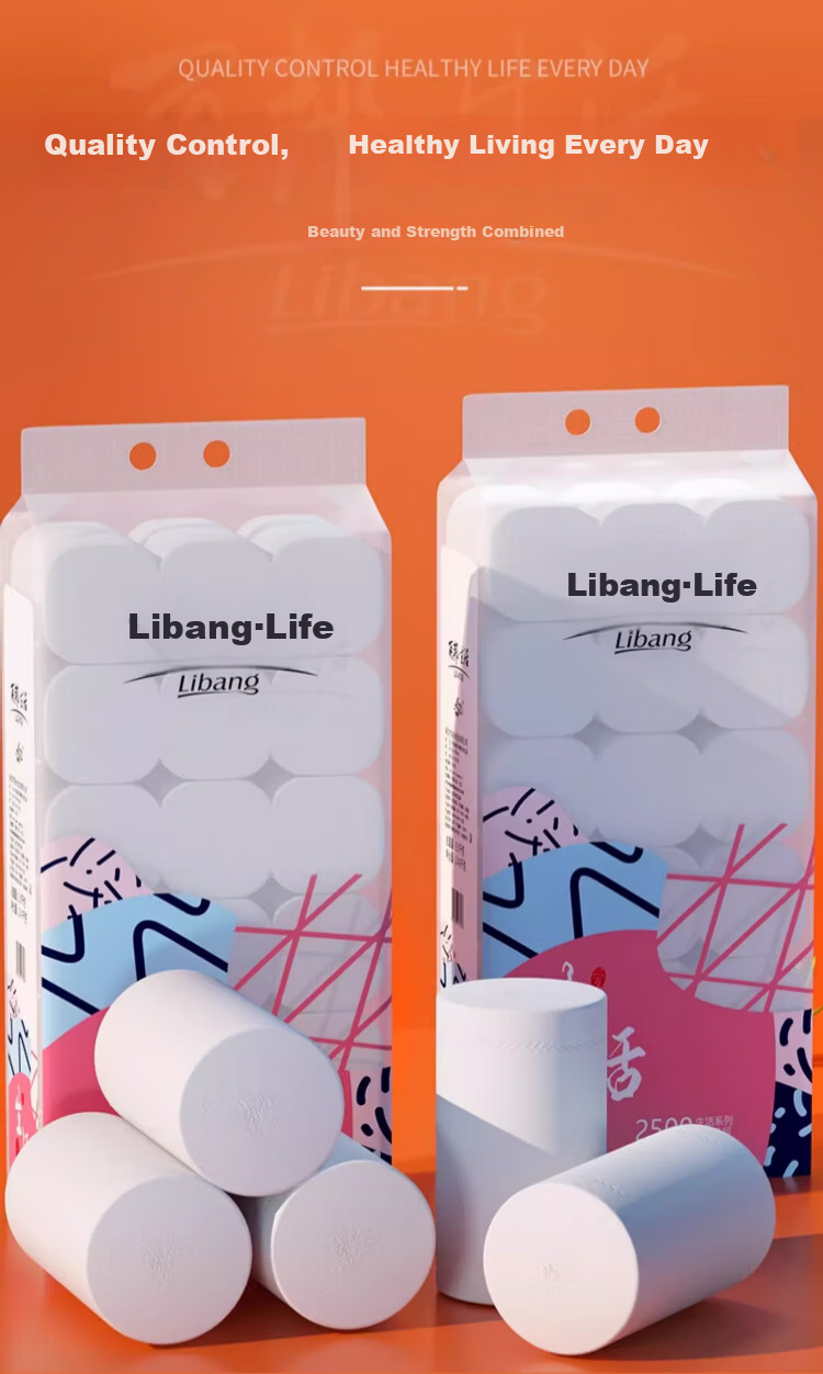 Libang Coreless Toilet Paper 5-Ply 1600g 14 Rolls Household Large Size Extended Solid Pulp Tissue 10